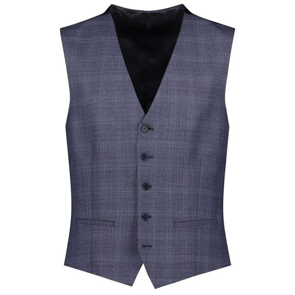 Ted Baker Mens Checked Slim Vest / Blue